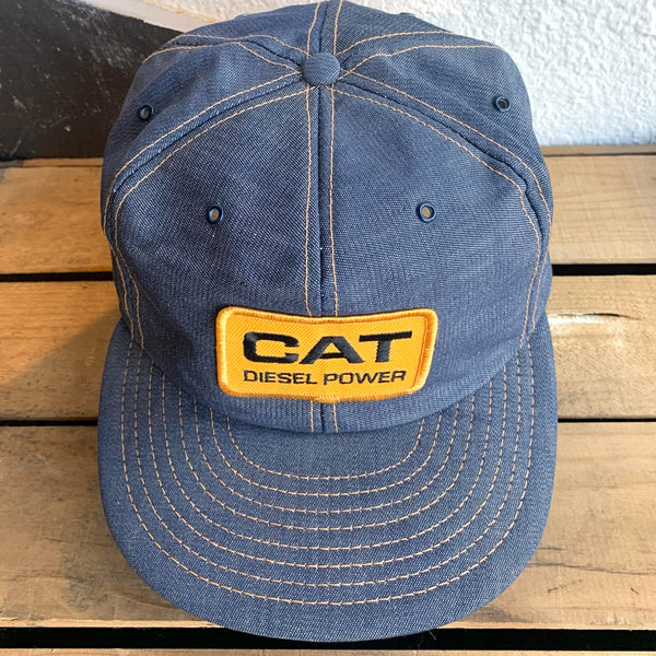 1980s Vintage CAT DIESEL POWER DENIM HAT