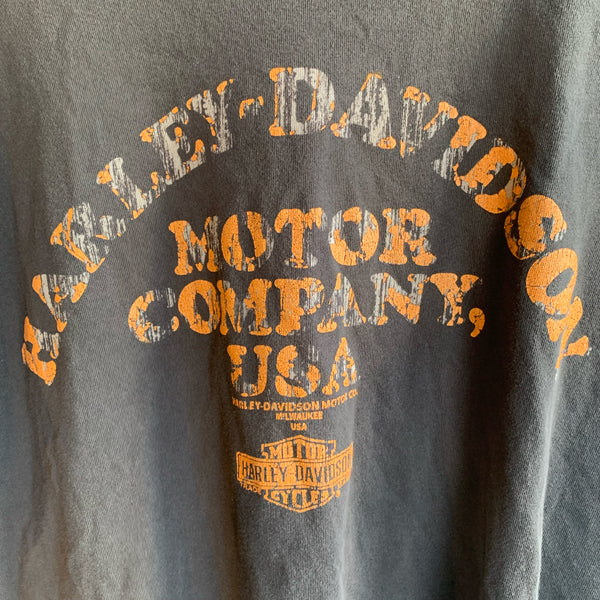 Vintage 2000s Harley Davidson Motor Company USA Single Stitch T-Shirt – Faded Black – Made in USA - L - #012