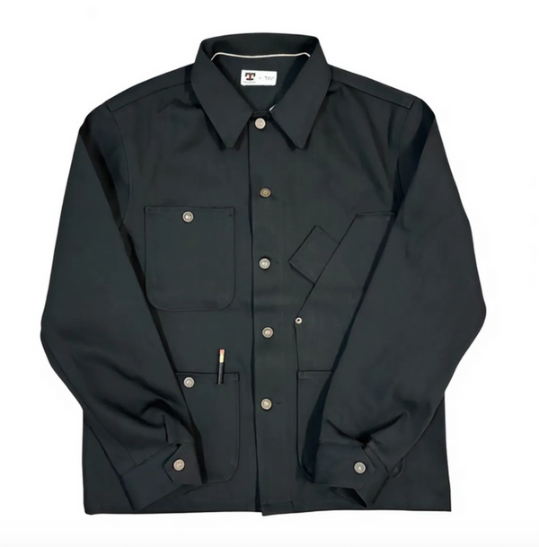 Coverall Jacket Japanese Selvedge Denim (Black) - Medium