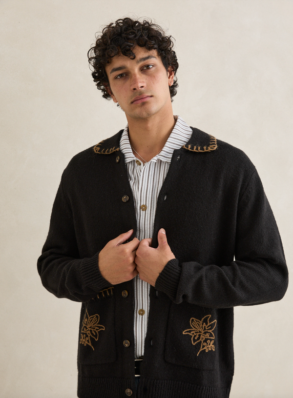 Whip Stitch Button Up Knit