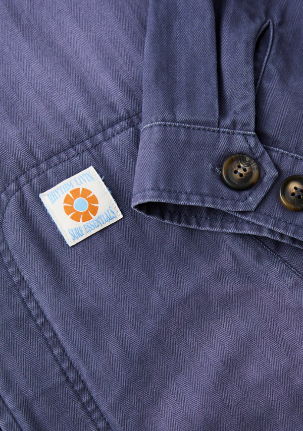 Herringbone Sun Wash Jacket Vintage Blue