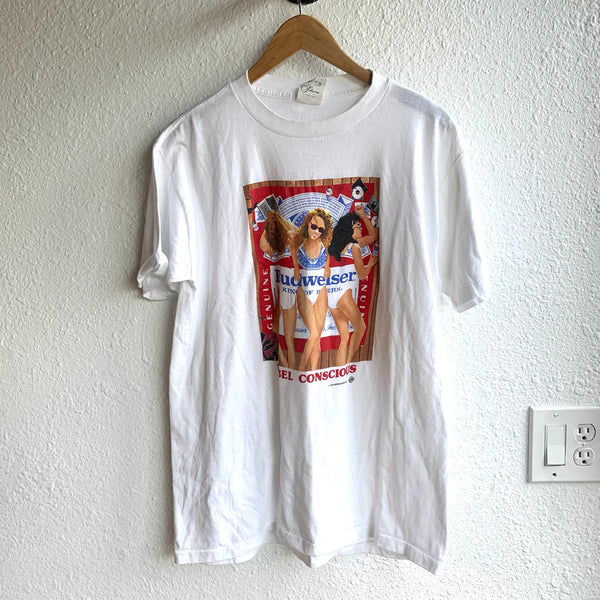 VTG 1990 Budweiser Swimsuit Girls T-Shirt - Grail #039