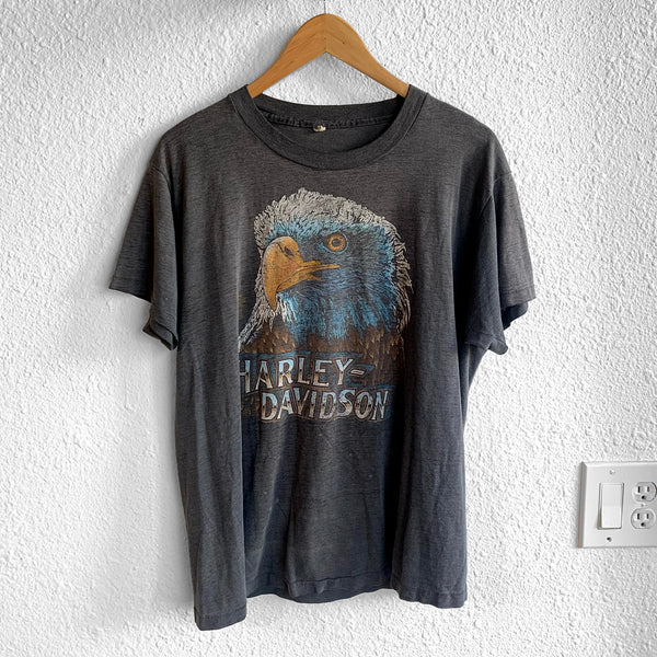 1980s Vintage 3D Emblem Harley Davidson Eagle Tee - Grail