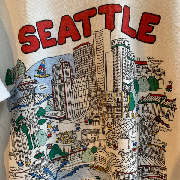 VTG 90's Barb McClain Seattle Illustrated Sweatshirt