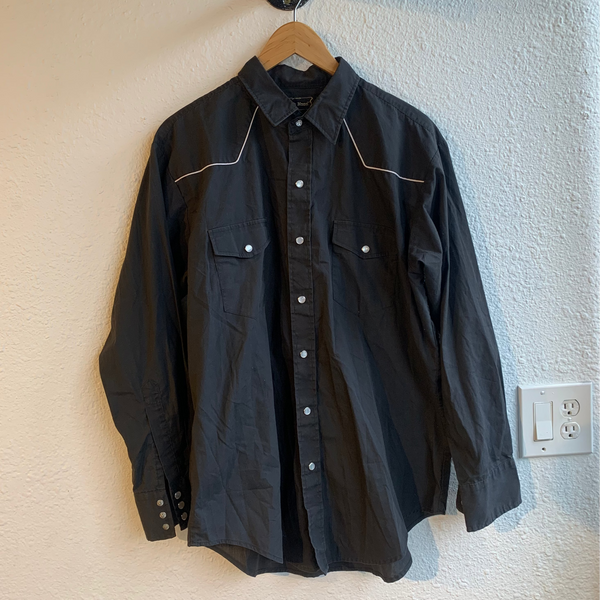 VTG 80s/90s Black High Noon Longsleeve Western #048