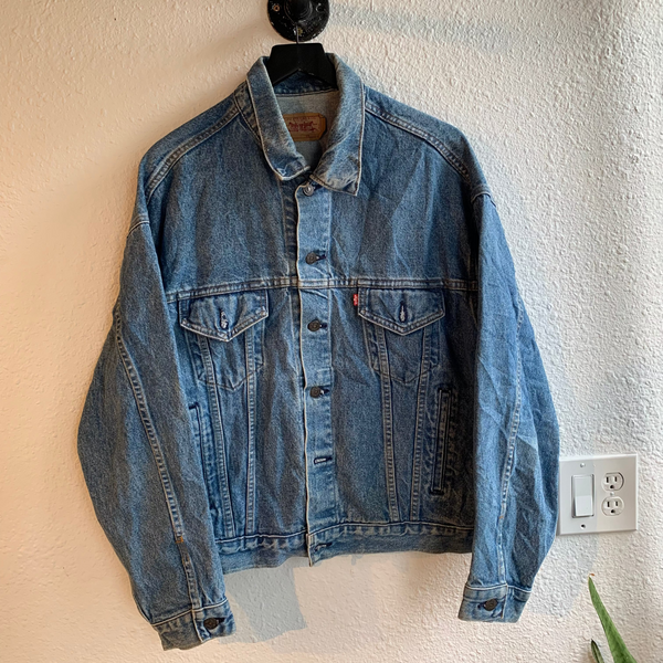 VTG - 90s Levi's 70506-0216 Denim Trucker Jacket USA Blue Type 3 Small Tag #067