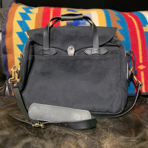 Filson 257 Rugged Twill Large Briefcase - Black - Talon Era - Made In USA