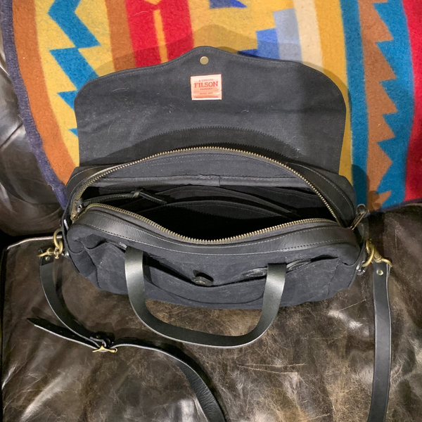 Filson 257 Rugged Twill Large Briefcase - Black - Talon Era - Made In USA