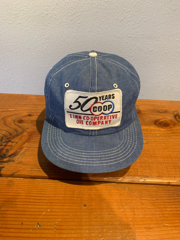 VTG 80's Denim 50 Yr Co-op Oil Company Hat #090