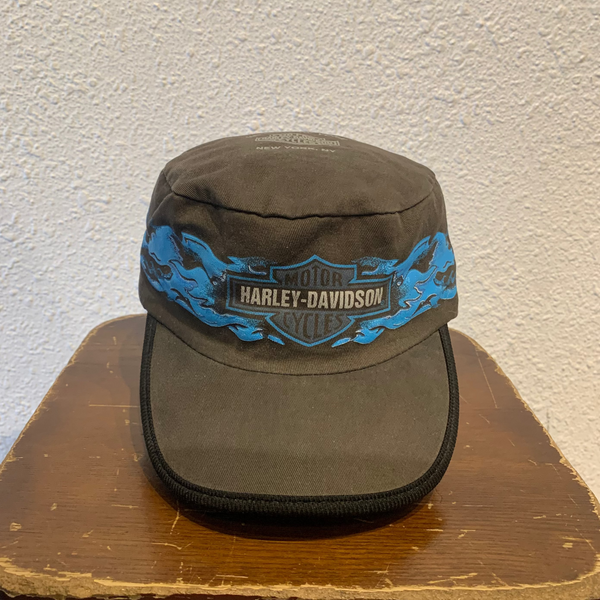 VTG Harley Davidson New York Blue Fire Hat #094