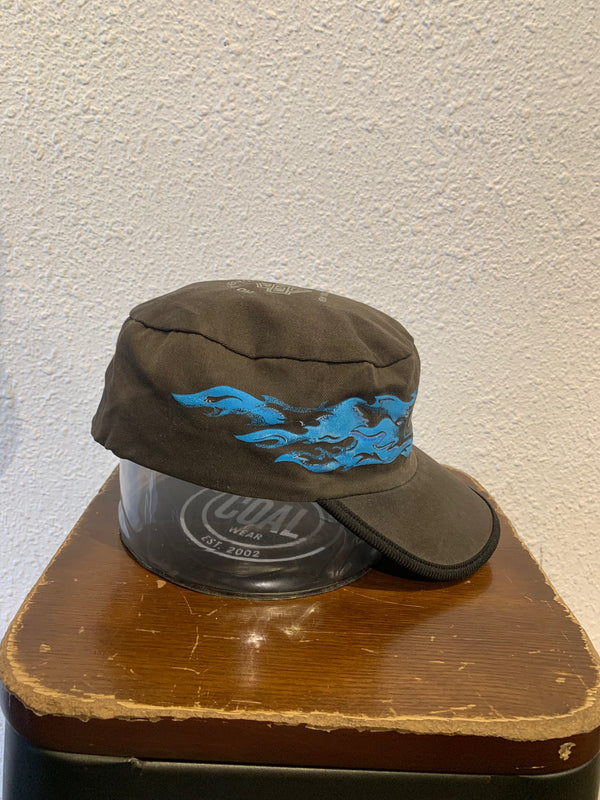 VTG Harley Davidson New York Blue Fire Hat #094