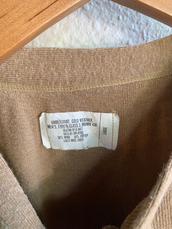 VTG Brown Cold Weather Undershirt Henley