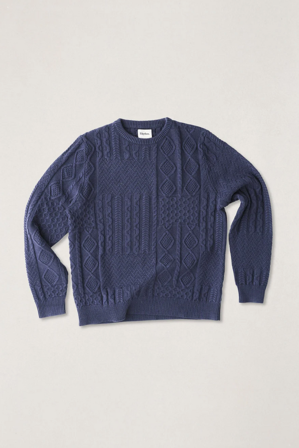 Patchwork Sweater Vintage Navy