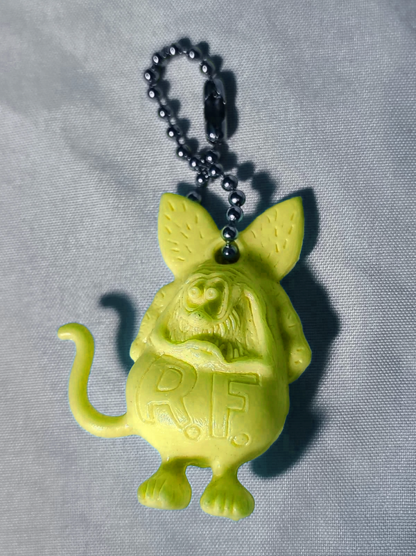 VTG 1984 RAT FINK Charm Ring Hole Keychain - Grail