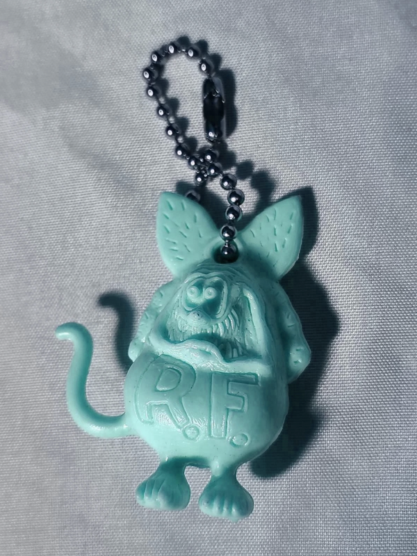 VTG 1984 RAT FINK Charm Ring Hole Keychain - Grail