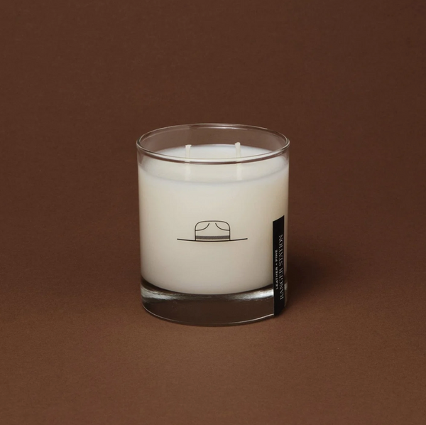 Leather + Pine Candle