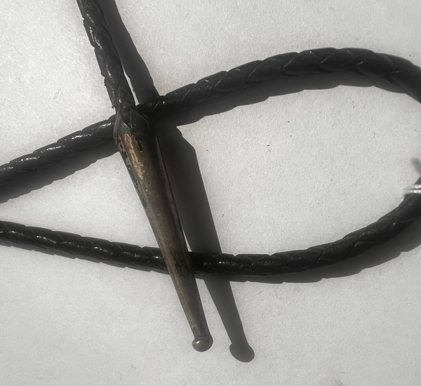 VTG Aztec Leather Bolo Tie