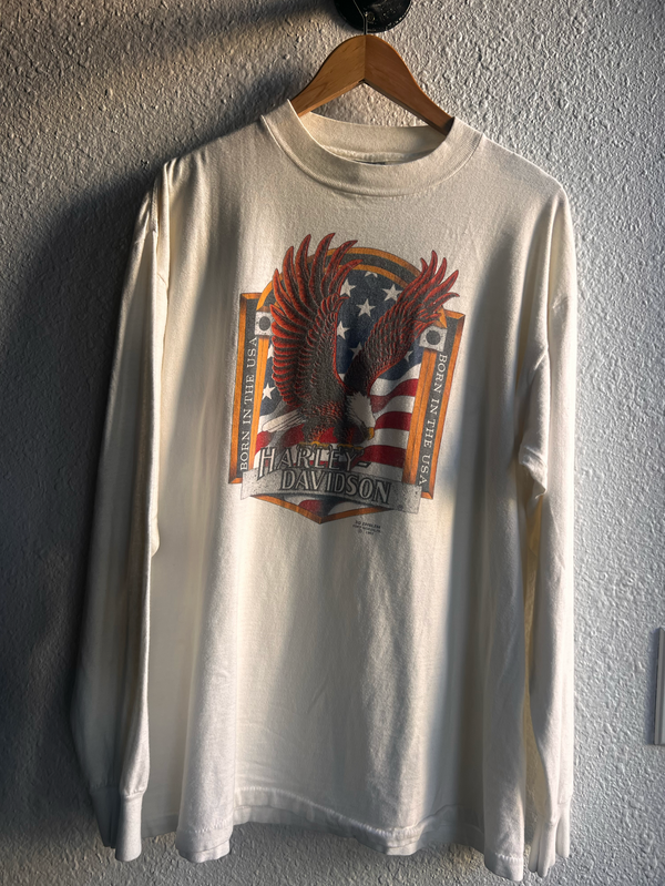 VTG 1991 Harley-Davidson 3D Emblem “Born in the USA” Long Sleeve