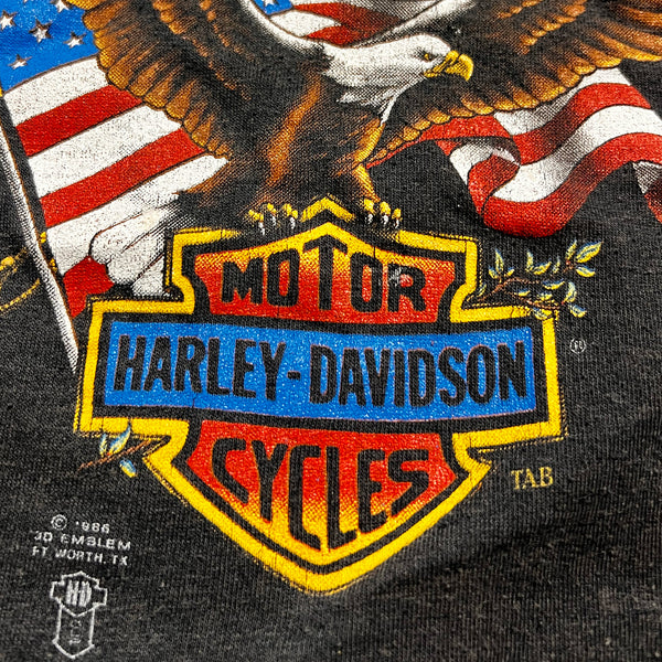 VTG 3D Emblem 1986 American Legend Harley Davidson Eagle American Flag Rare - Kids - #002