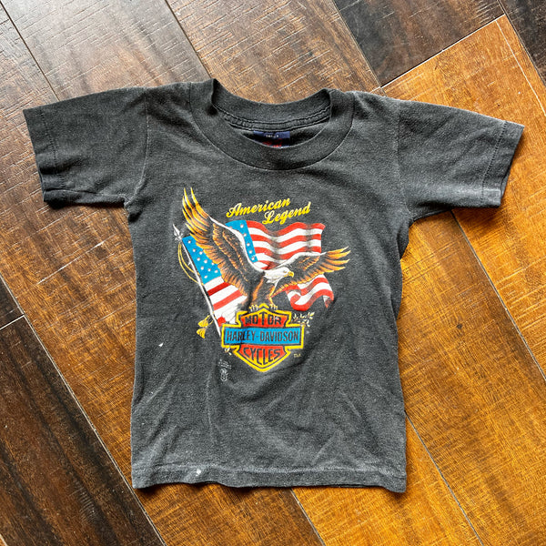 VTG 3D Emblem 1986 American Legend Harley Davidson Eagle American Flag Rare - Kids - #002